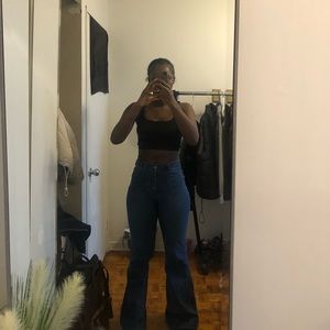 Blue fashion ova bell bottoms